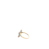 18k Two Tone .25ct Round Old Mine Cut Diamond Deco Vintage Ring